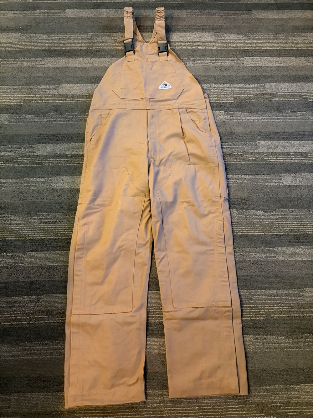 Bulwark MEN'S HEAVYWEIGHT FR BROWN DUCK BIB OVERALL WITH ZIP UP LEGS size 36x32